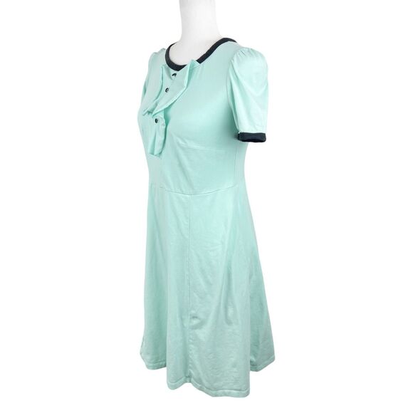 Every Body Every Wear Dress Women Small Green Ringer Stretch Short Sleeve Cotton - Picture 2 of 14